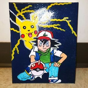 A cartooncanvas painting pokemon